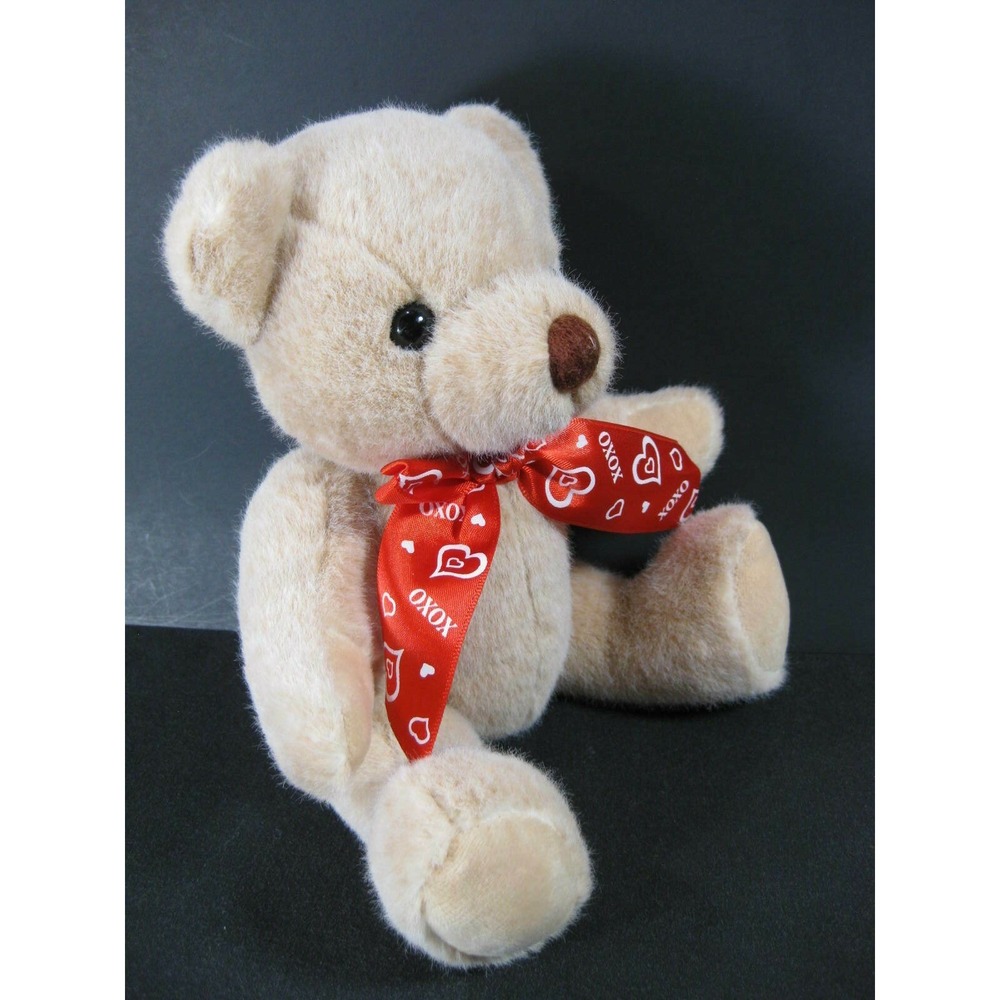 Teddy‎ Bear Poseable  Hearts OXOX LOVE Kisses Stuffed 11" Valentines Pose TOY